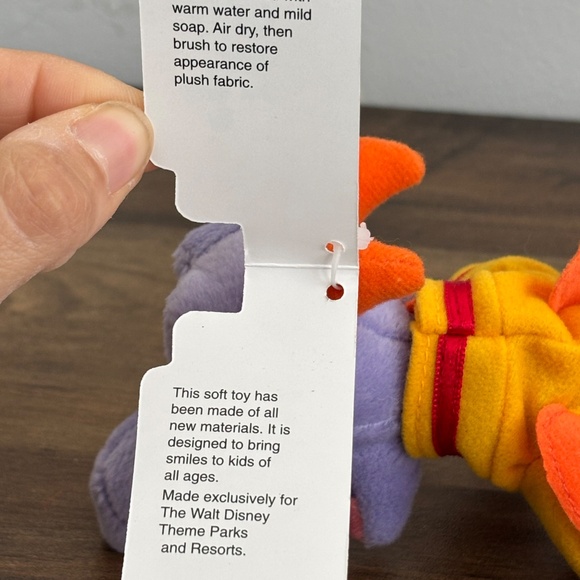 NWT VINTAGE Walt Disney World FIGMENT Bean Bag Plush EPCOT Purple Dragon Toy - Picture 11 of 12